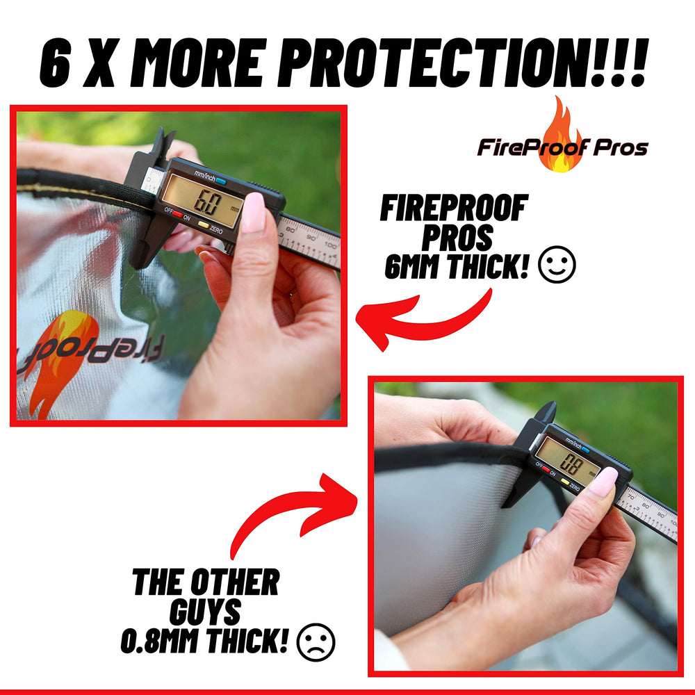 FireProof Pros close-up reflective top surface illustrating heat reflection