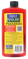 FIRST NATURE bottle close-up of cap and texture, highlights easy-pour convenience