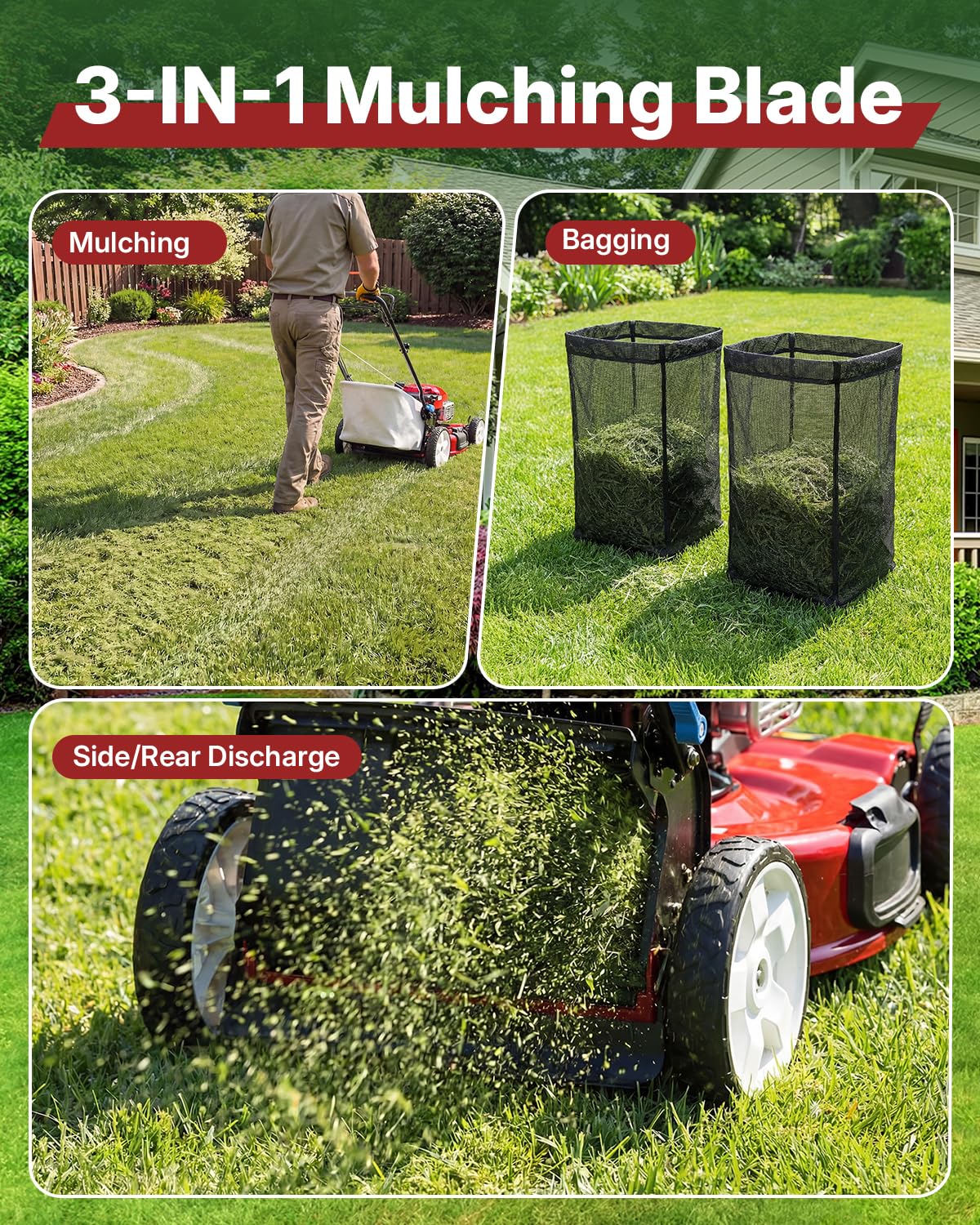 Fismiuta blade installed on mower deck improving mulching efficiency