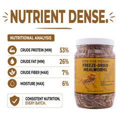 Five-Star Feeders rehydrated mealworms in bowl, soft texture preferred by reptiles