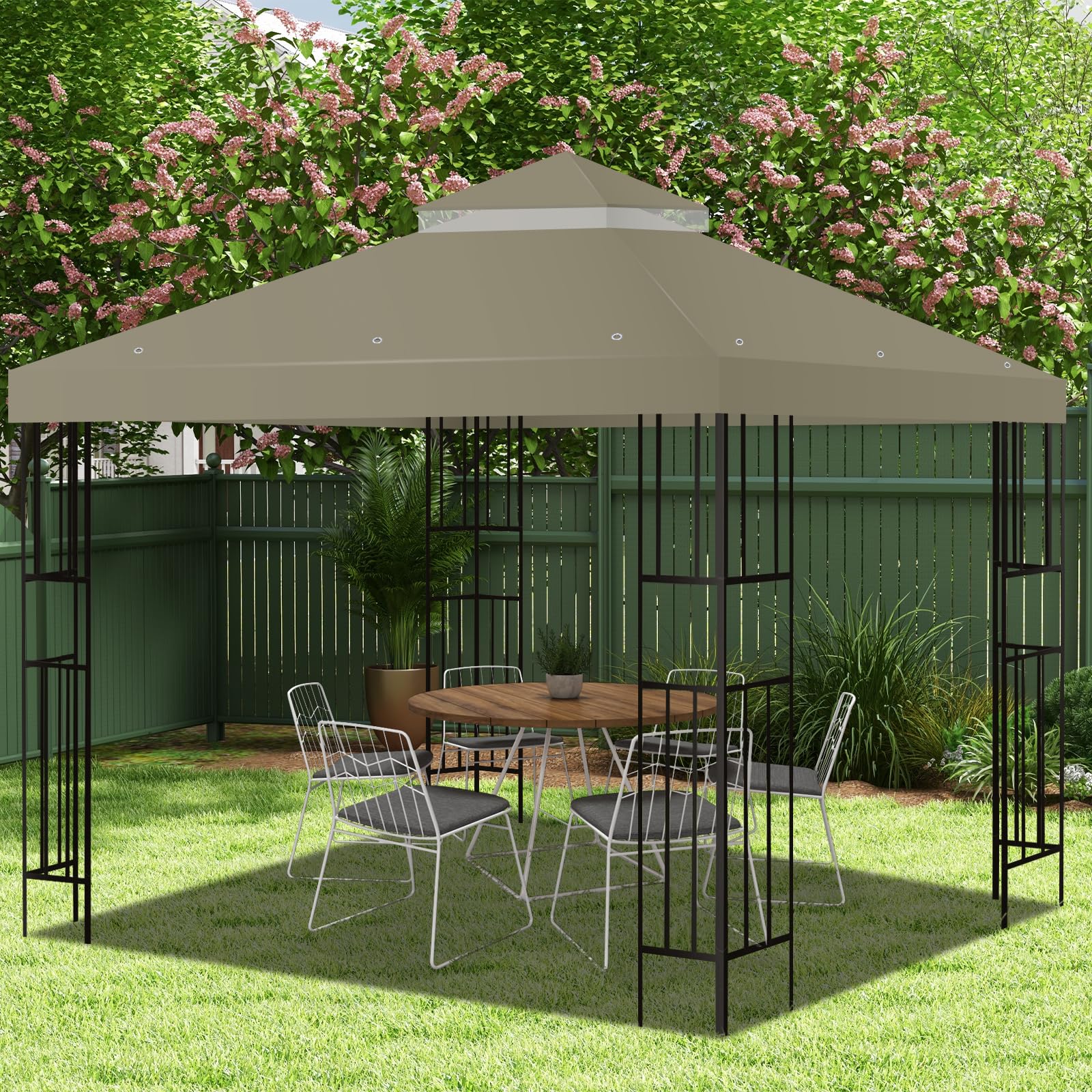 FLAGLY canopy on a 10x10 frame showing size fit and scale
