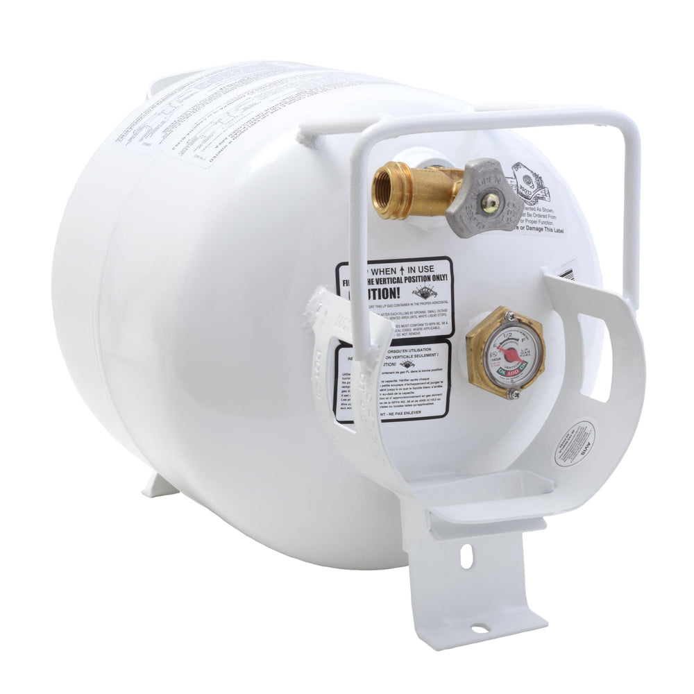 Flame King front view of horizontal tank showing compact profile and placement benefit