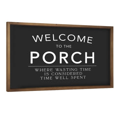 flangairy front view welcome sign showing clear greeting and rustic charm