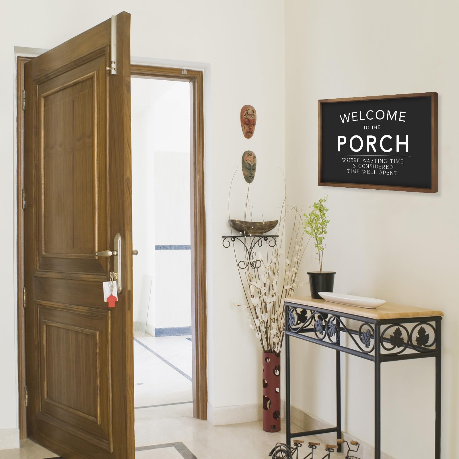 flangairy next to doorway scale shows size and proportion for buyers