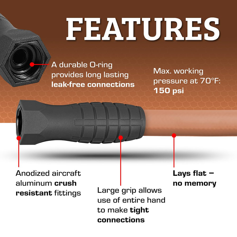 Flexzilla anodized aircraft aluminum fitting side view for leak-free seal