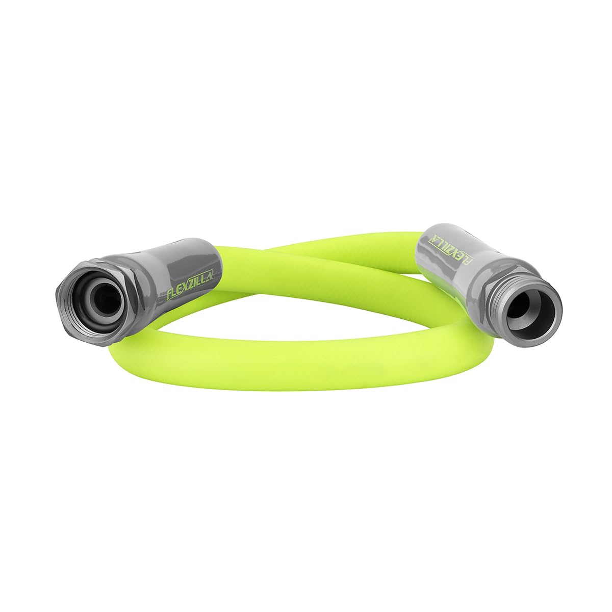 Flexzilla lead-in hose front view showing compact 3 ft length and easy handling