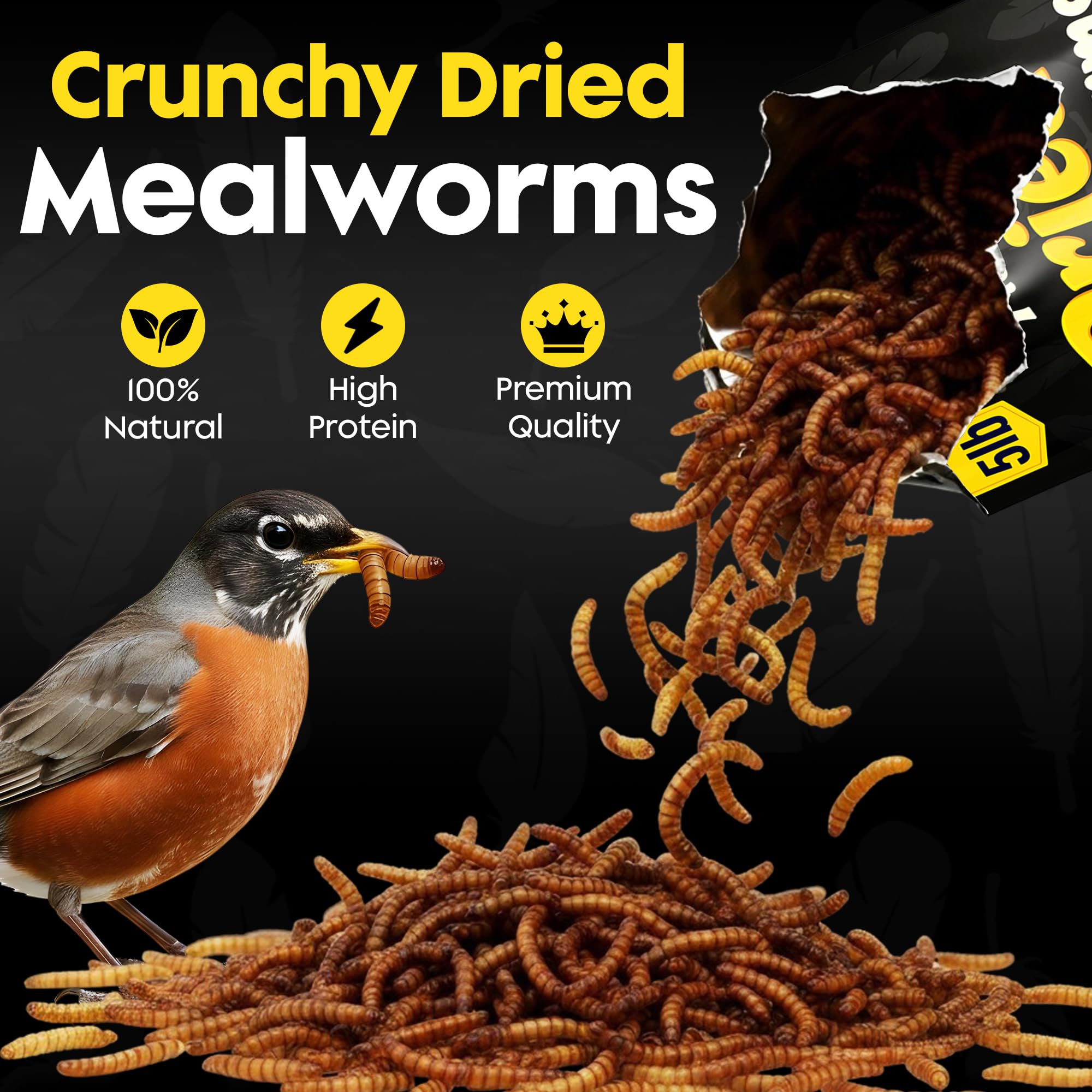 Flockin' mealworms scattered on lawn drawing ground-feeding birds