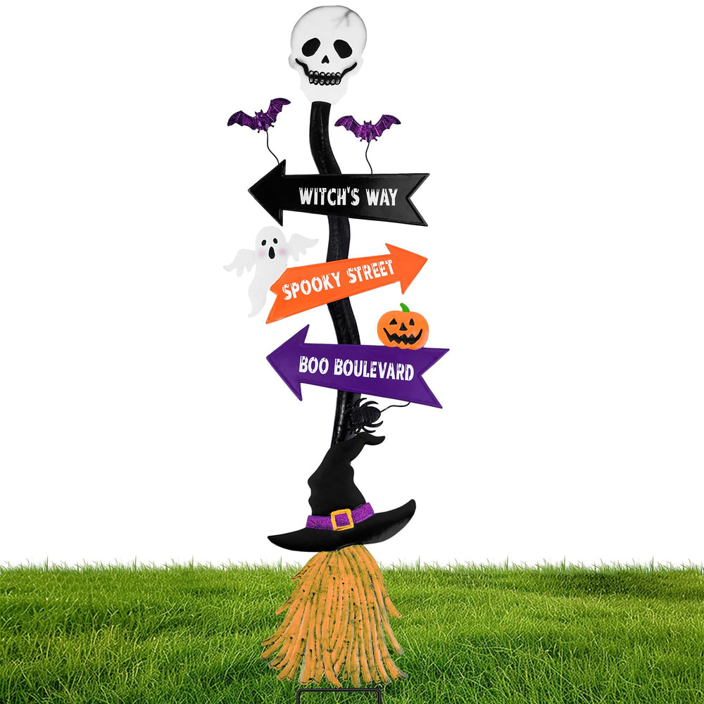 FloraSea front view stake assembly showing spooky signs and easy setup