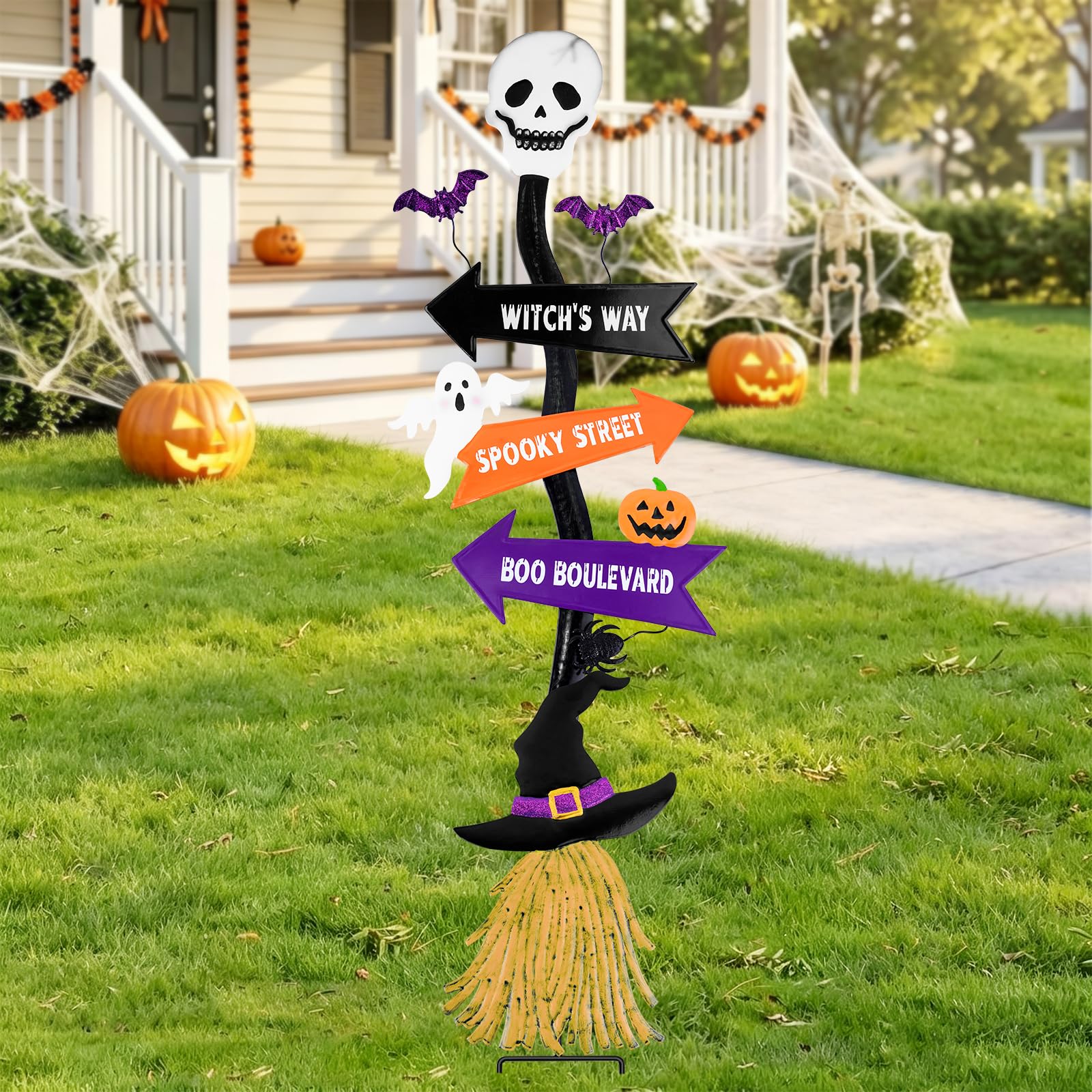 FloraSea side view of witch broom and skull emphasizing playful detail