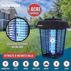 Flowtron grid detail showing non-clogging shock grid and instant kills