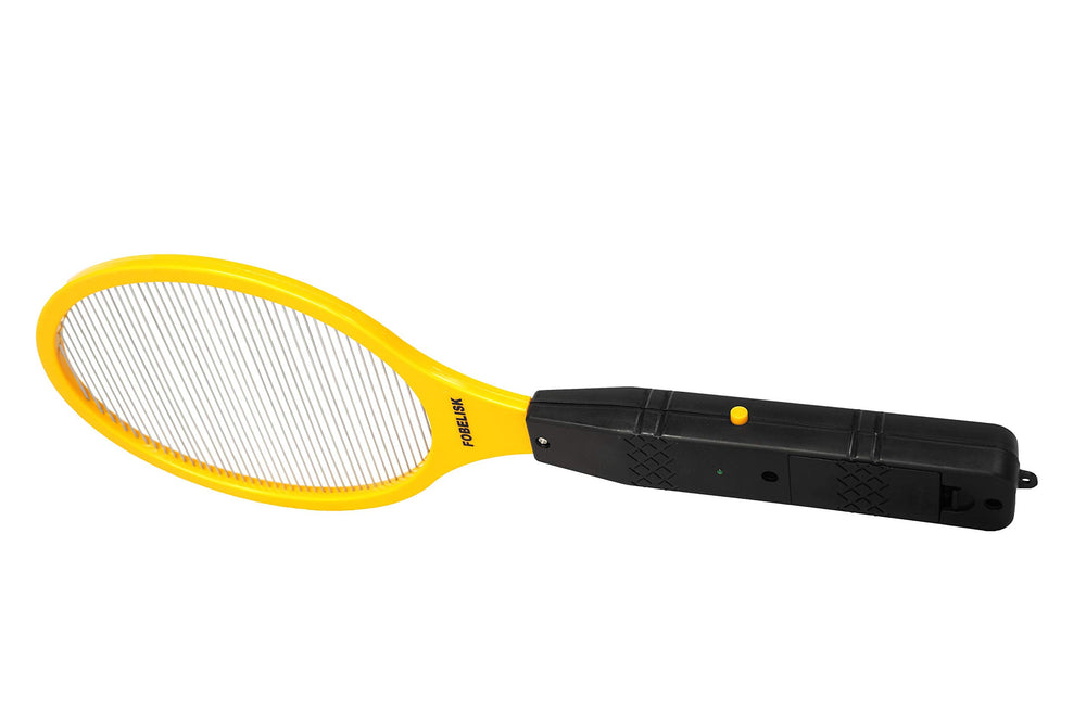 FOBELISK racket held in hand to show compact size and easy portability