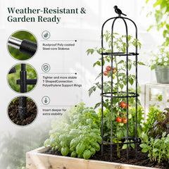 FOLLOOK close-up of polyethylene coating protecting trellis from rust