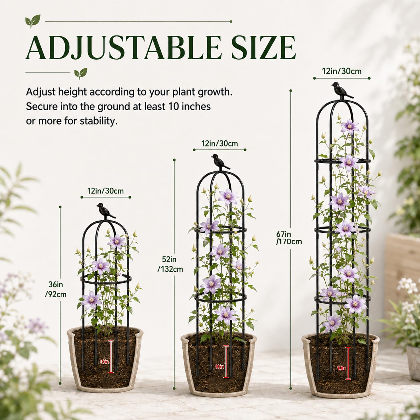 FOLLOOK detail of stackable sections for adjustable trellis height
