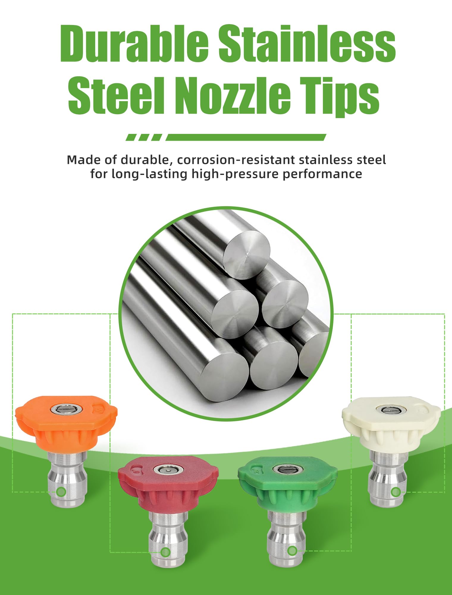 FOOCO nozzle holder organized with tips offering fast nozzle swaps