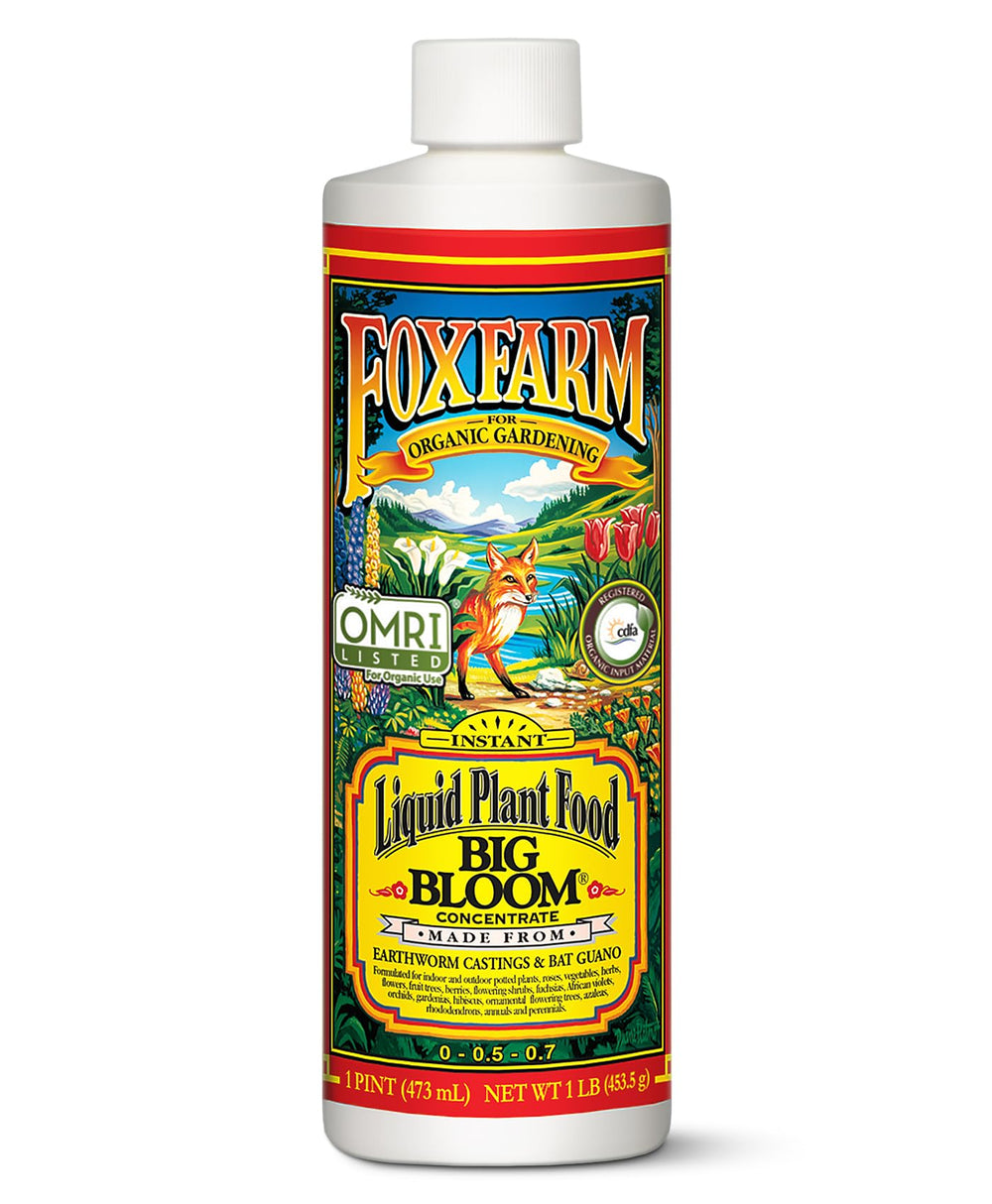 FoxFarm Big Bloom front label showing organic certification and benefits