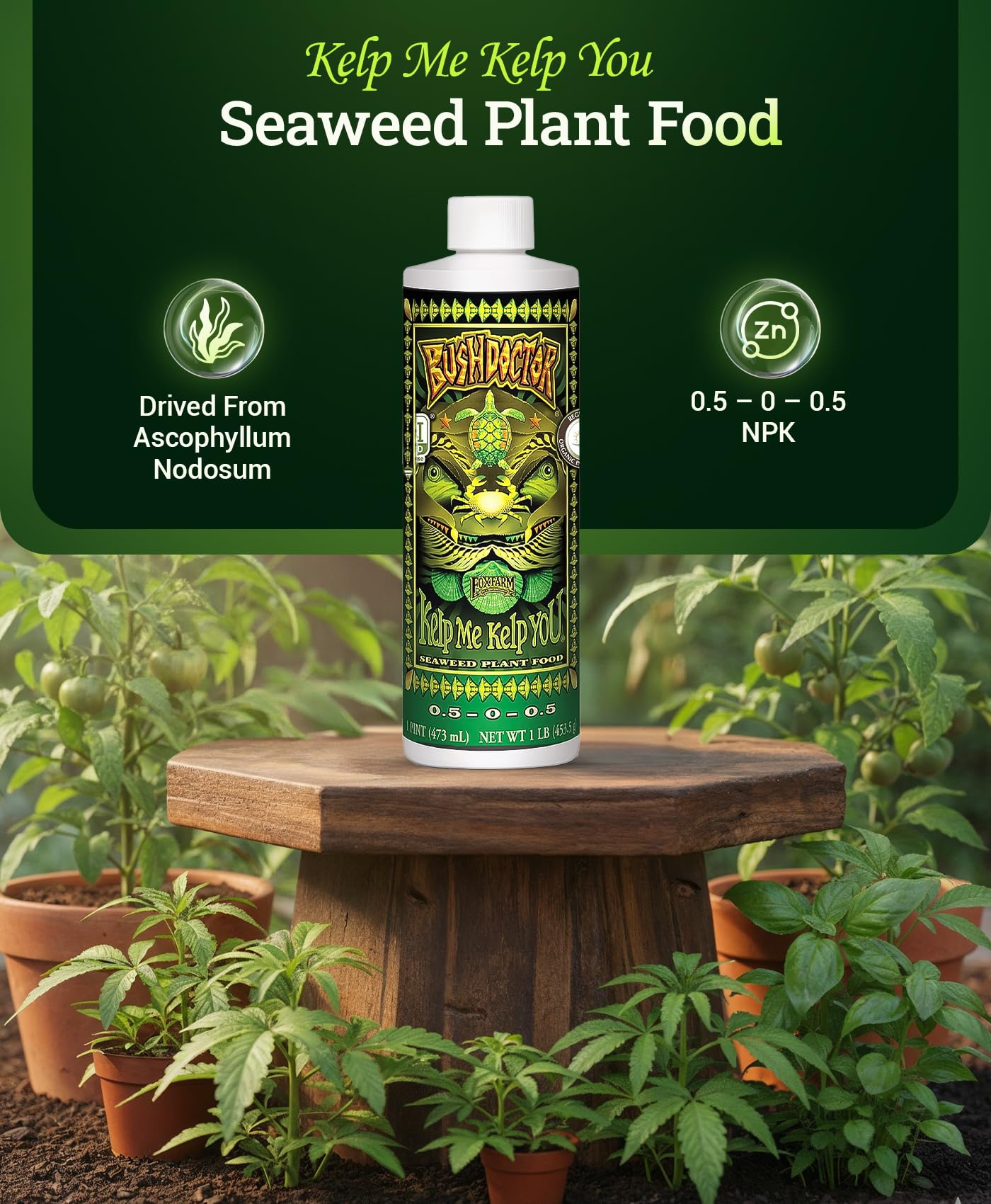 FoxFarm kelp concentrate pouring into water for fast mixing benefit