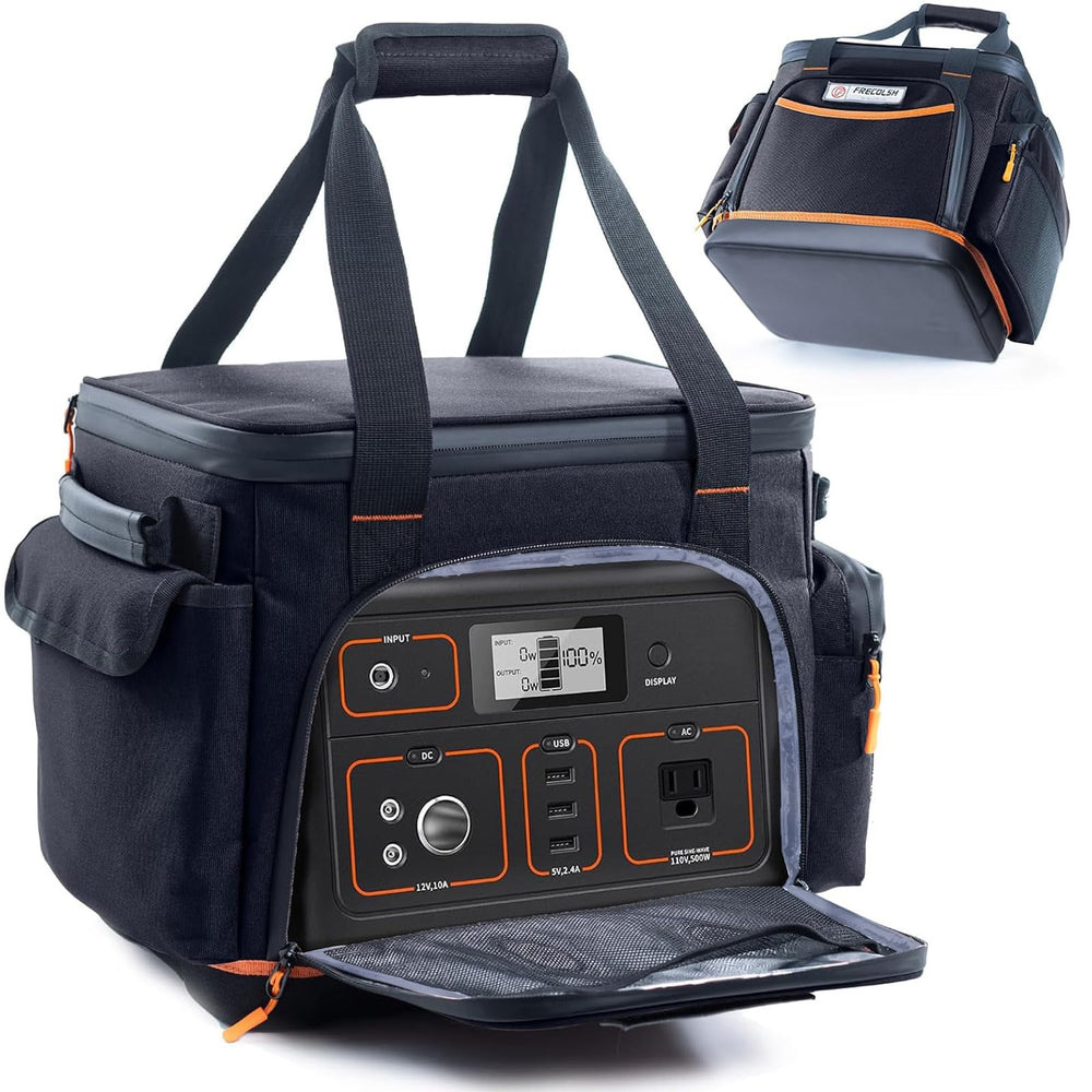 FRECOLSH front view of carrying case showing protective fit and easy transport
