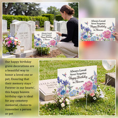 Frienda sign placed at a gravesite offering respectful outdoor remembrance