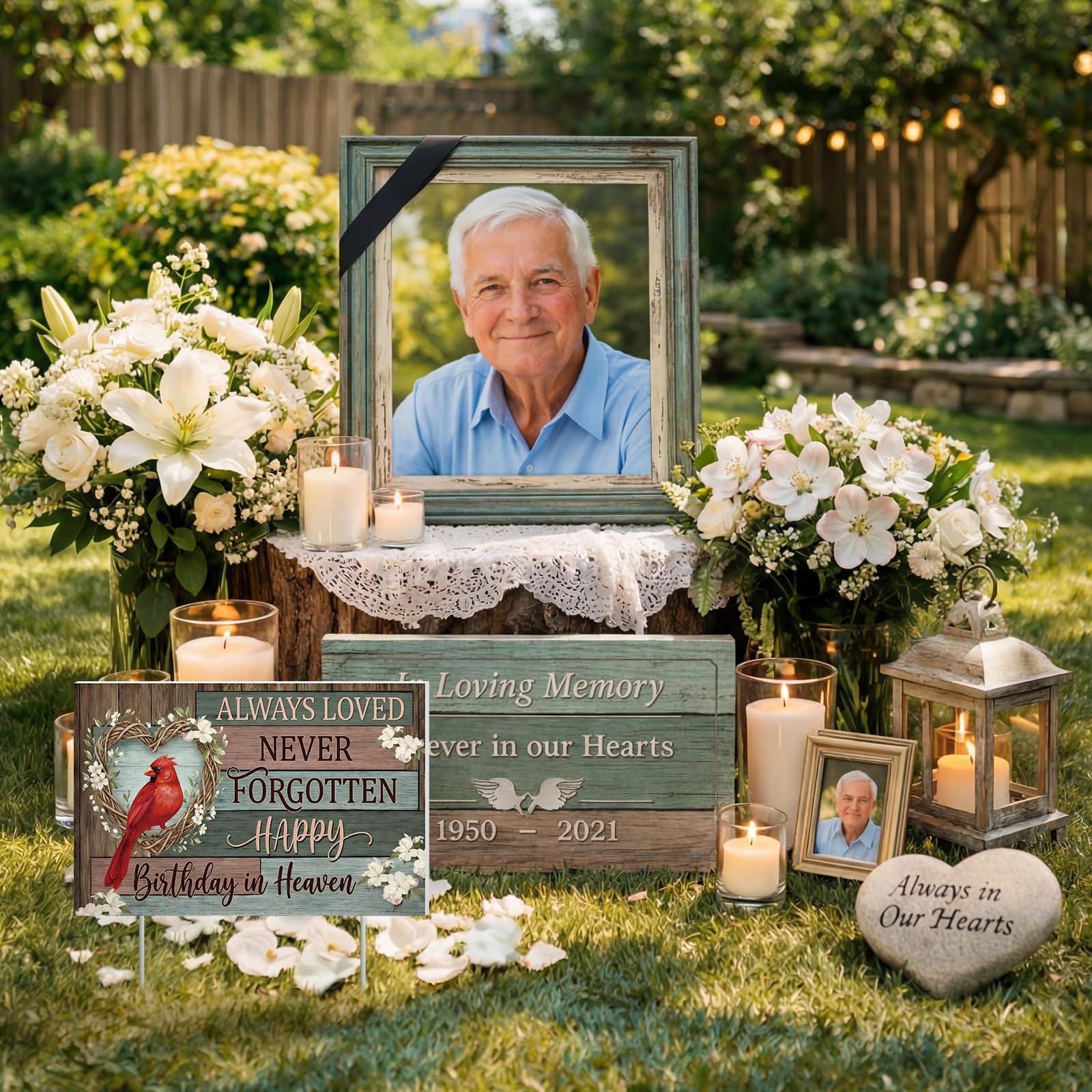 Frienda sign installed at gravesite offering visible tribute and weatherproof durability