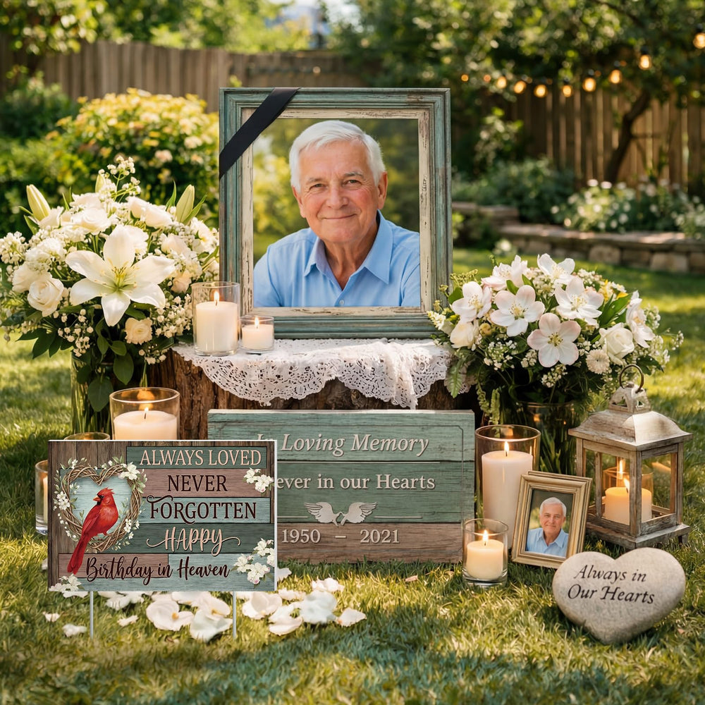 Frienda sign installed at gravesite offering visible tribute and weatherproof durability