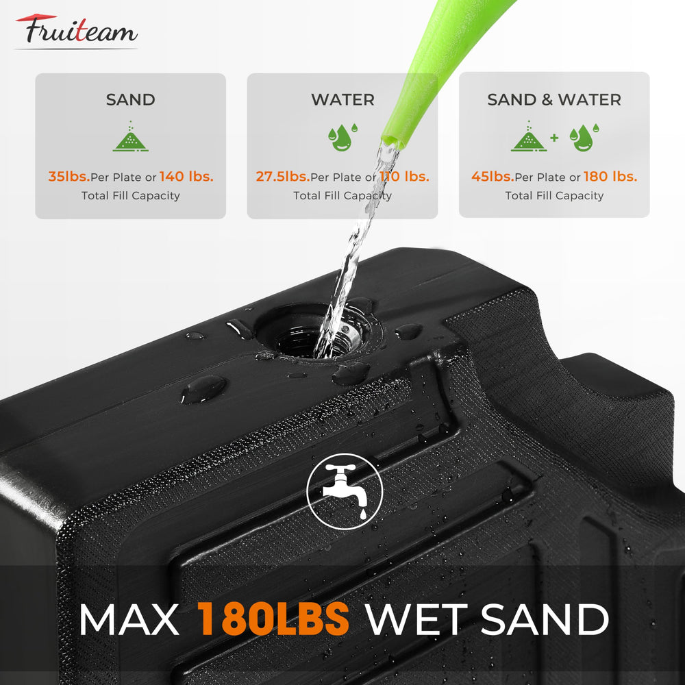 FRUITEAM base filled with sand poolside offering maximum weight