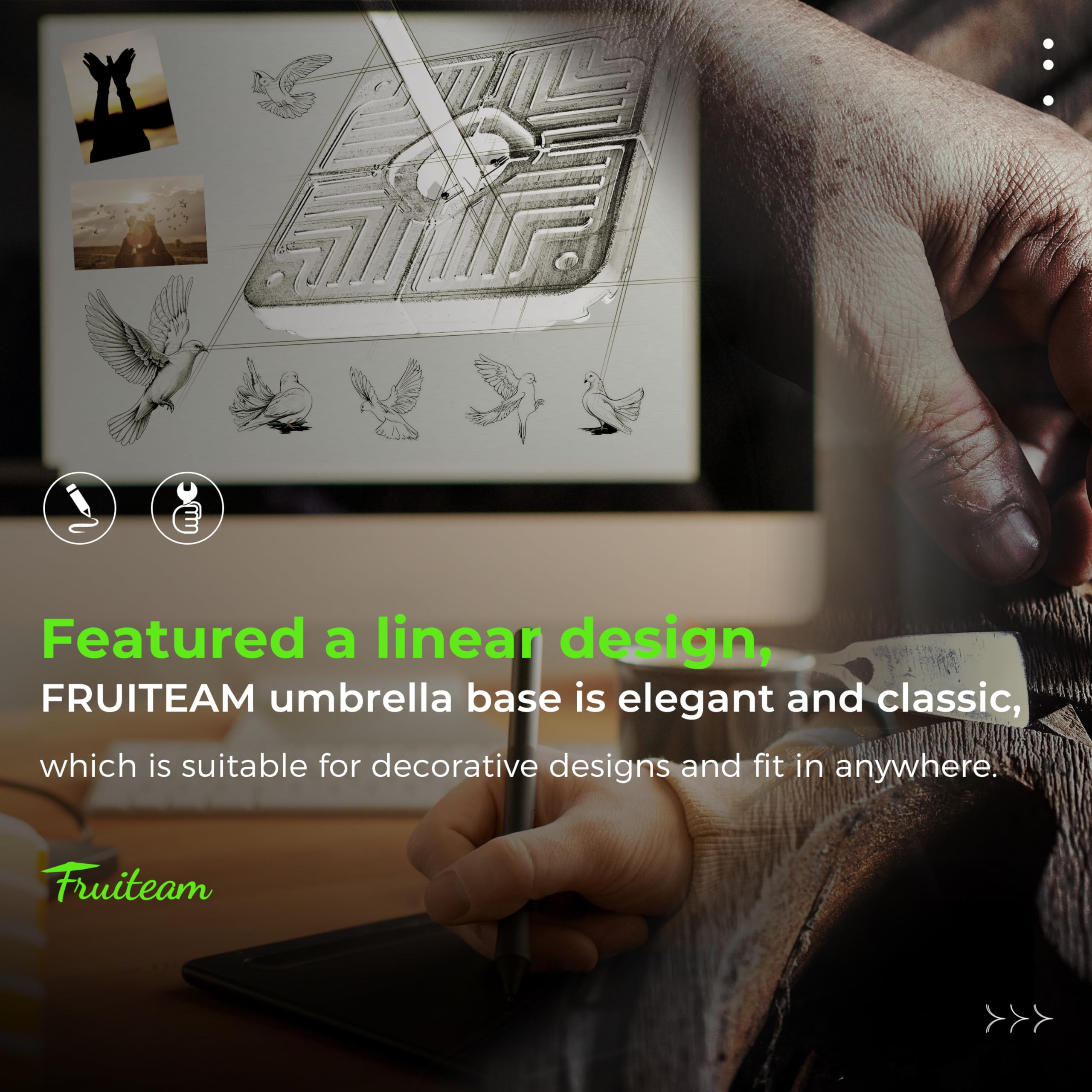 FRUITEAM textured surface close-up demonstrating weather resistance