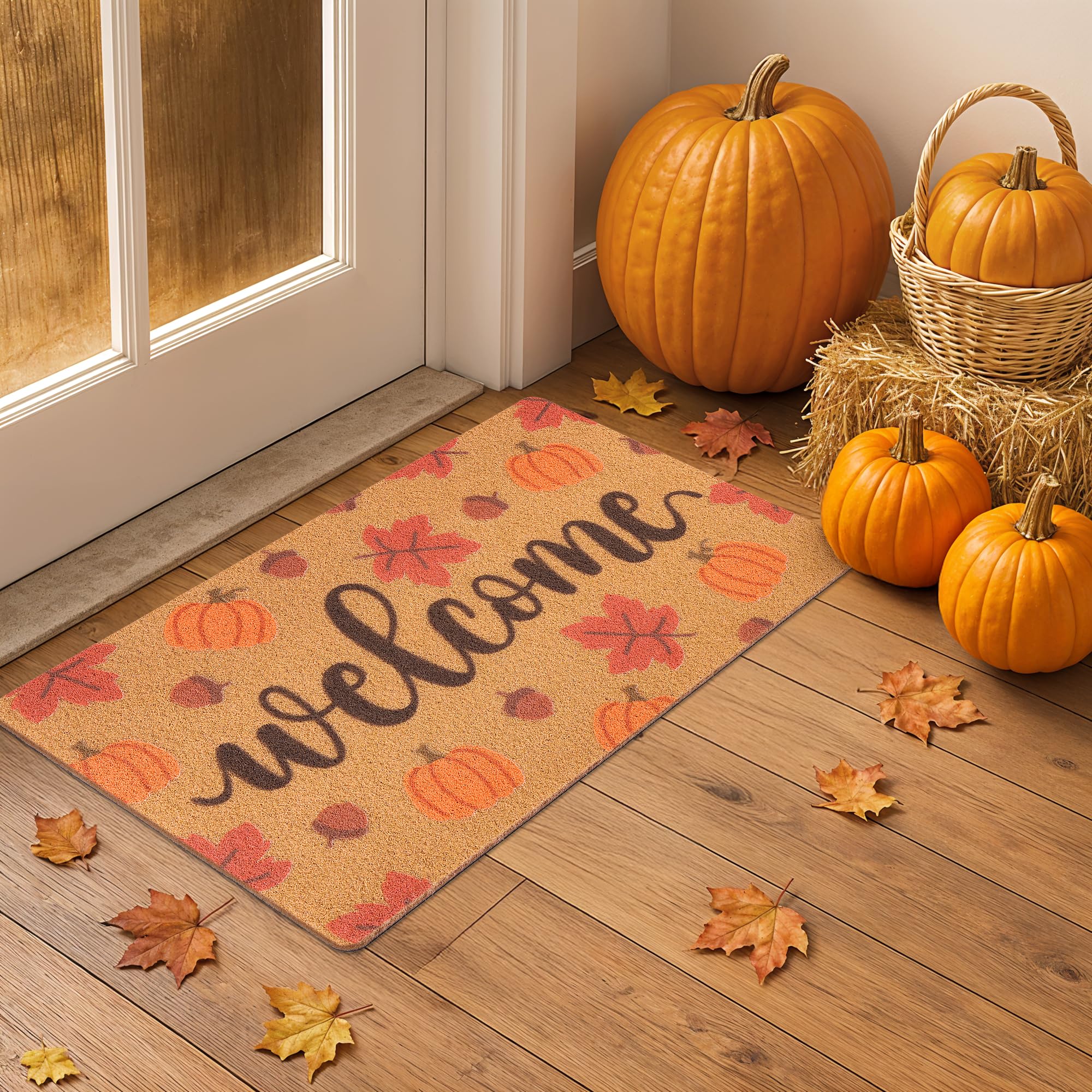 Fttoyoly doormat on porch in use adding seasonal charm and function