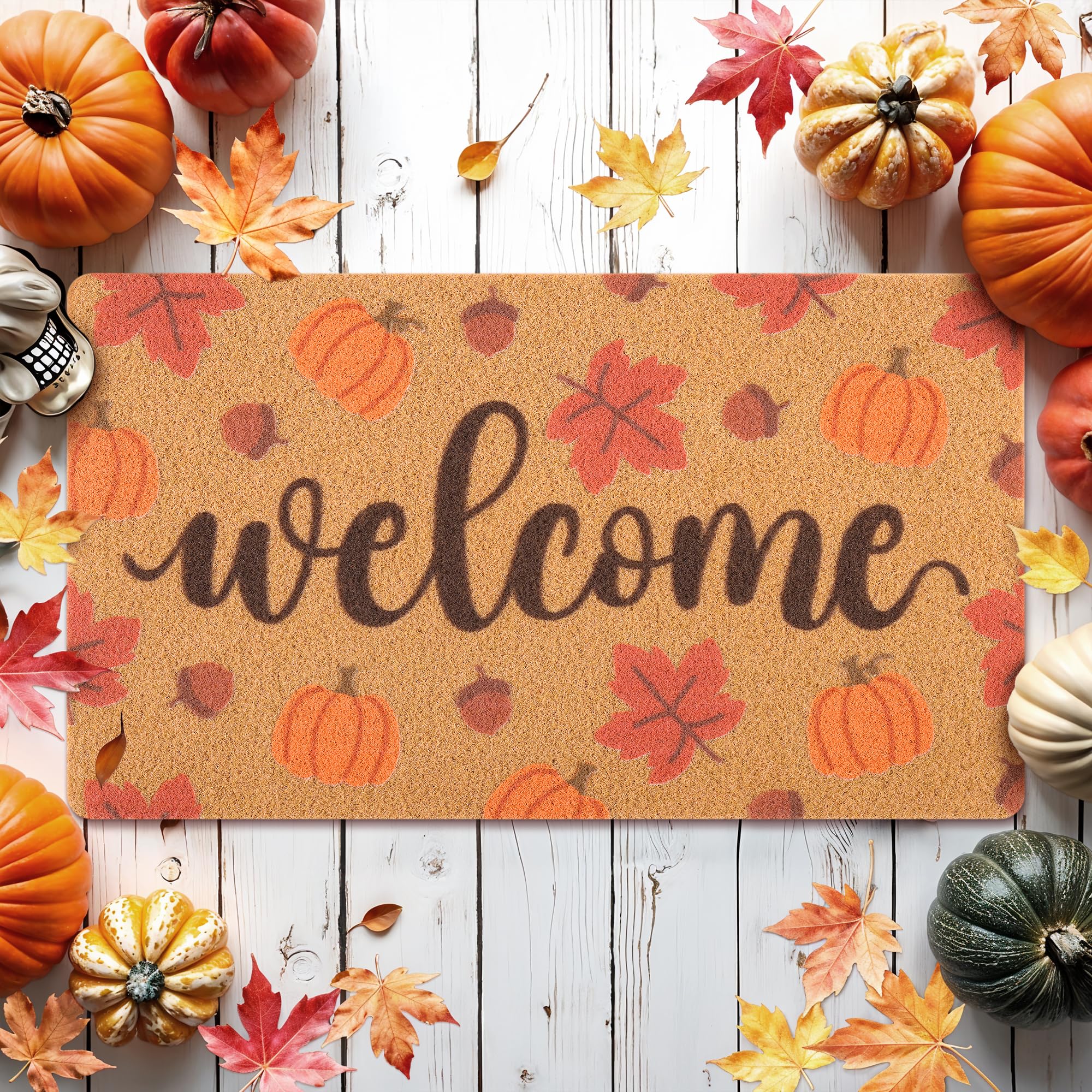 Fttoyoly styled with pumpkins and decor for autumn curb appeal
