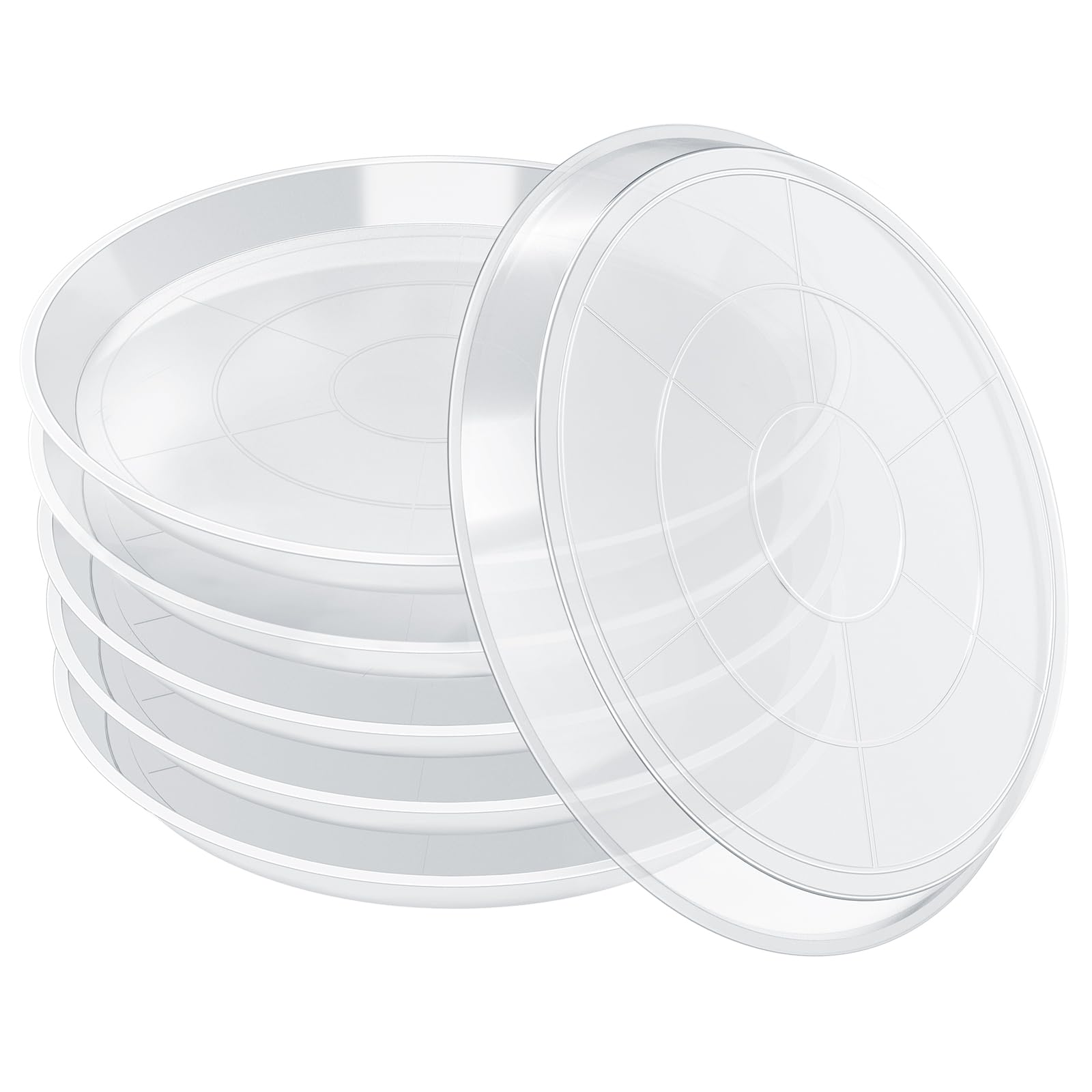 FUIJOL front view of clear 12 inch saucer showing shape and finish, protects surfaces