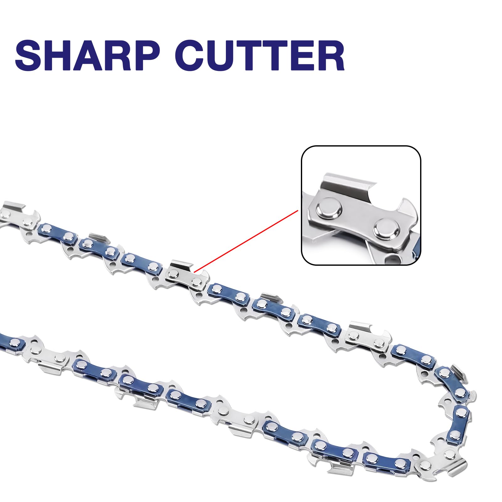 FUNKYWOO chain mounted on pole saw trimming branch showing easy cutting control