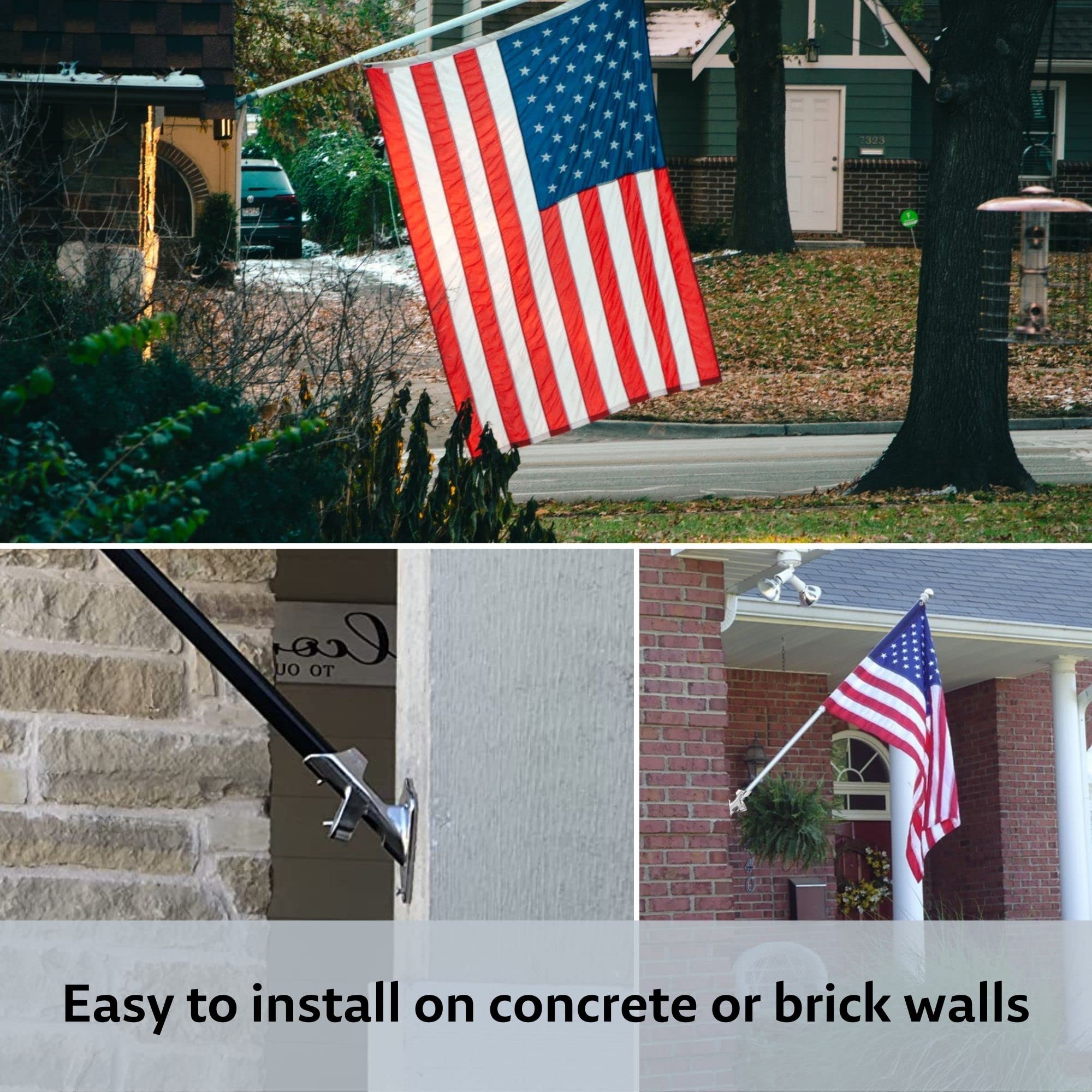 FUNNANS bracket shown horizontal and 45-degree angled demonstrating mounting flexibility