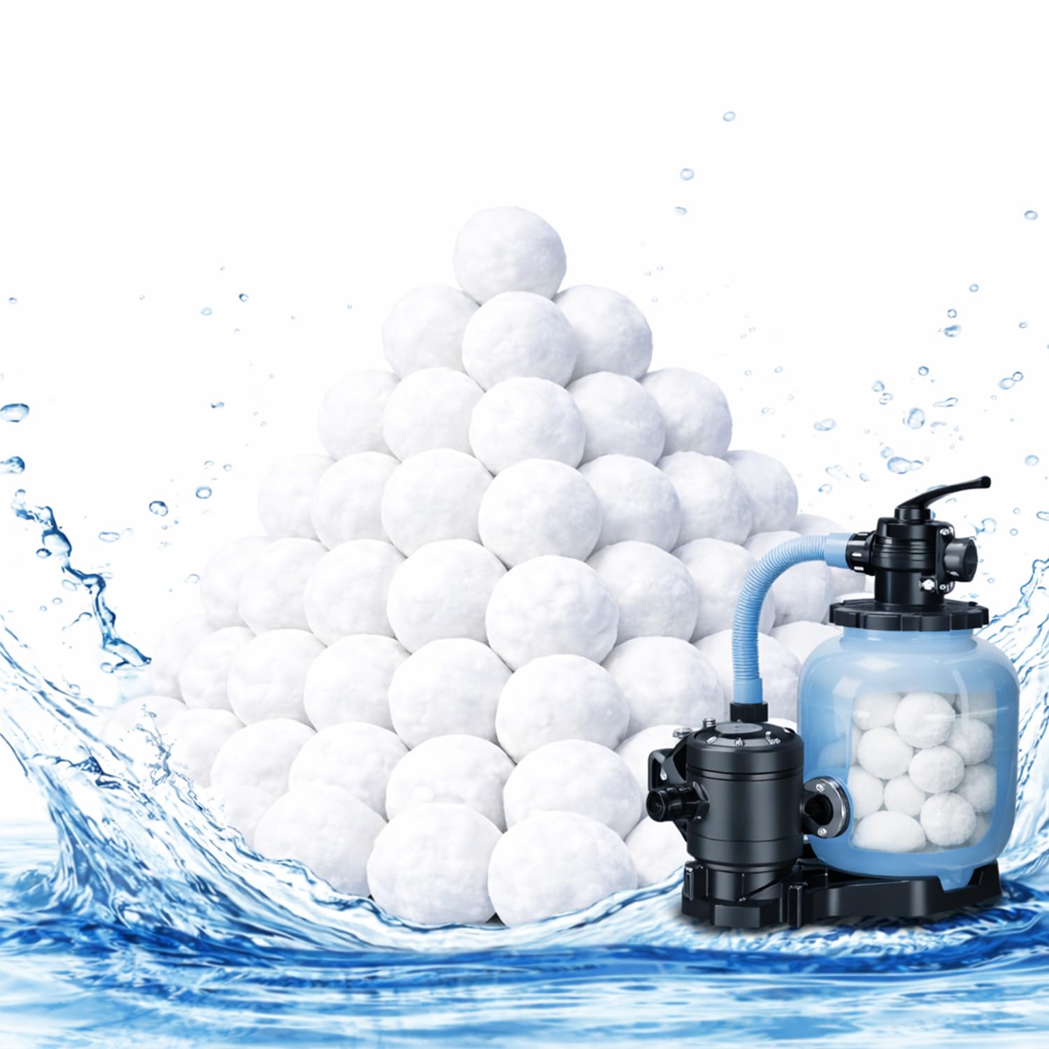 Fwxdbwyl front view of filter balls showing compact lightweight pack and quick setup benefit