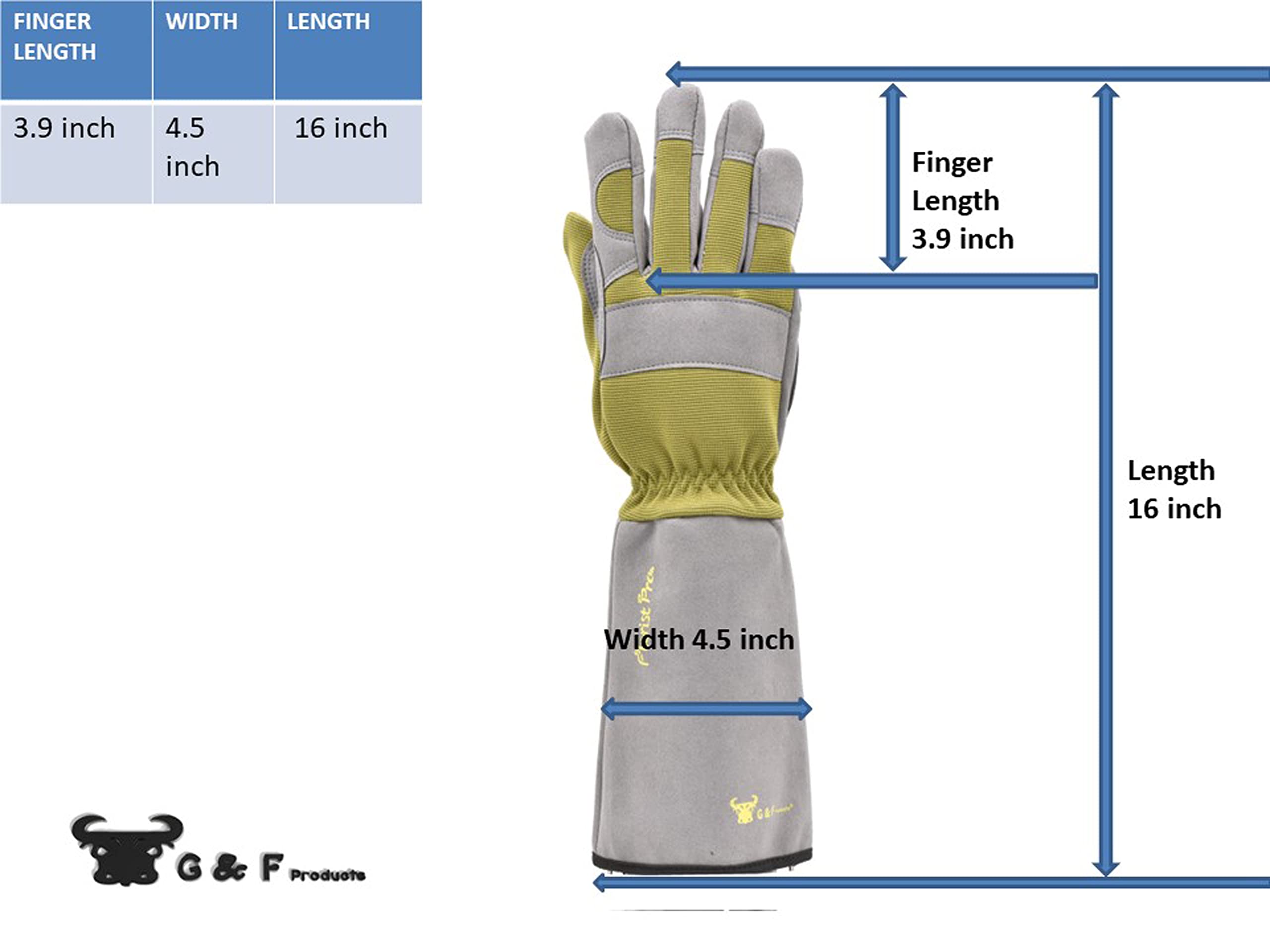 G & F Products palm detail highlighting synthetic leather and grip for secure handling