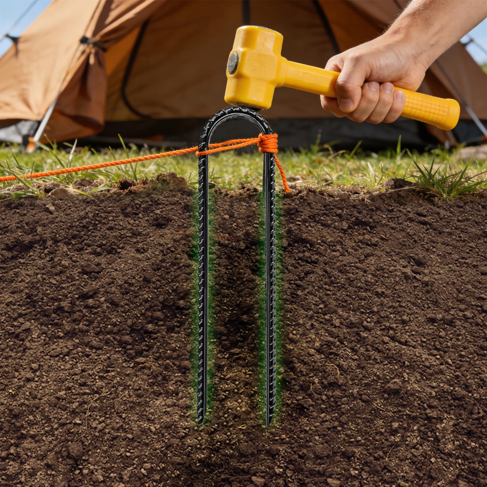 gaildon stakes in a garden scene securing decorations and turf to convey versatile outdoor use