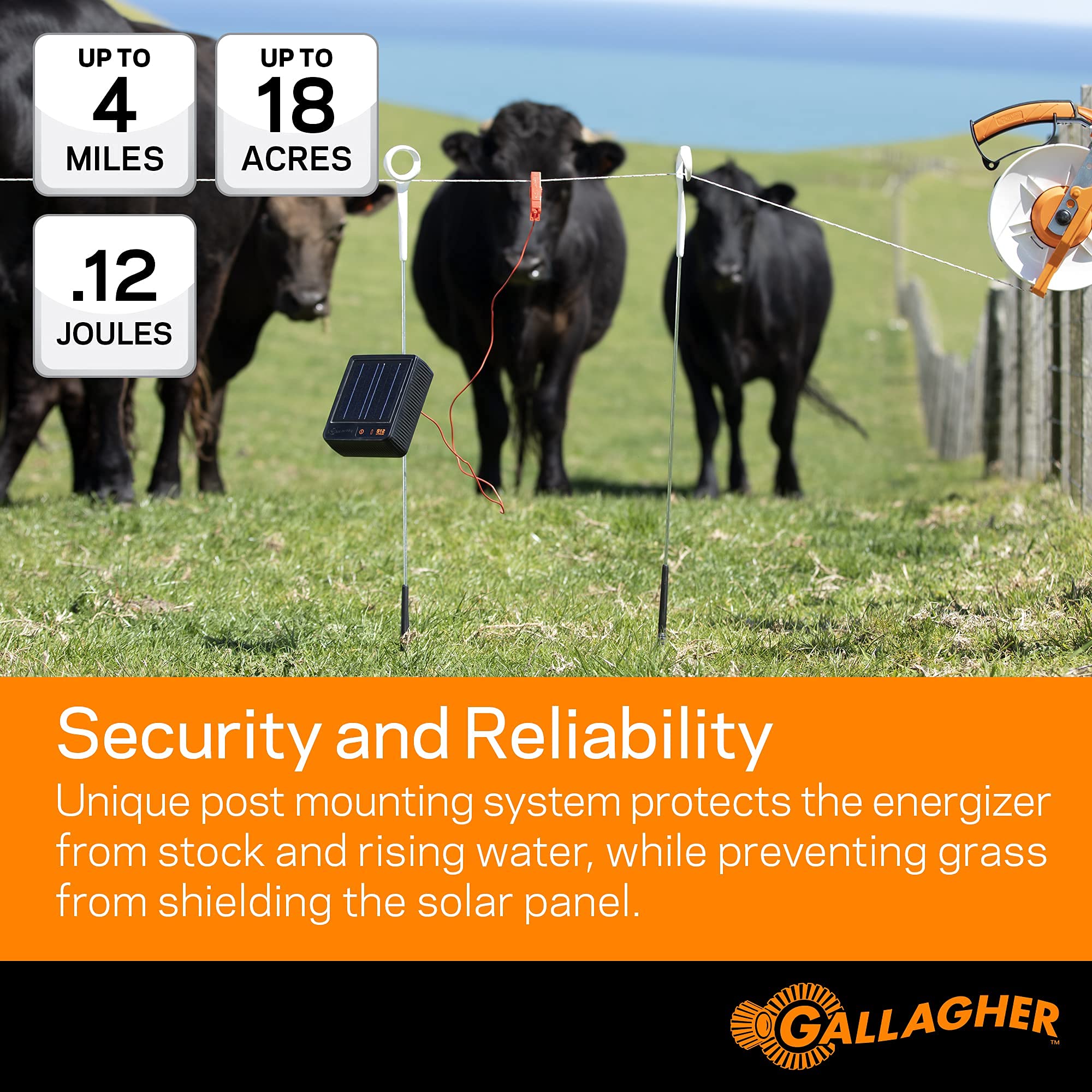 Gallagher S12 in use on goat pasture showing effective livestock containment
