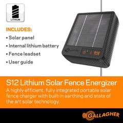 Gallagher S12 mounted on grounding rod illustrating secure grounding benefit