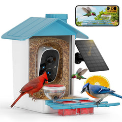 GAOYITK front view showing feeder and camera for easy backyard monitoring