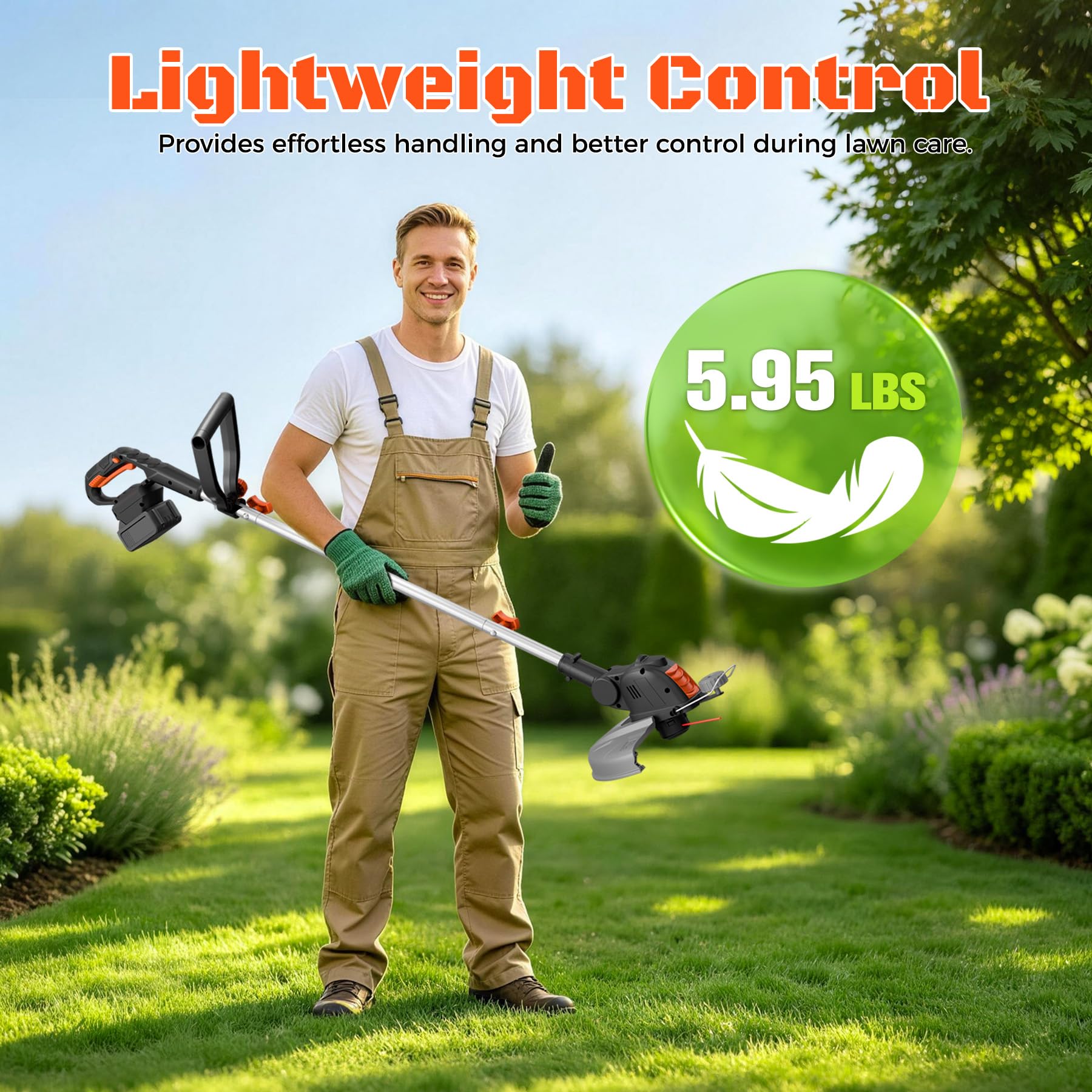 GARDBUD ergonomic handle and controls for comfortable operation