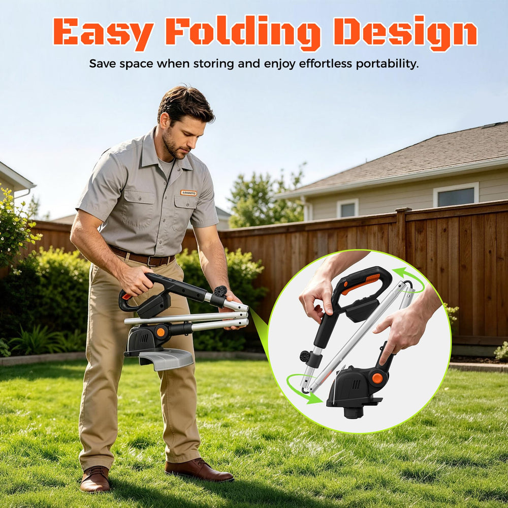 GARDBUD telescoping shaft extended to show adjustable height benefit