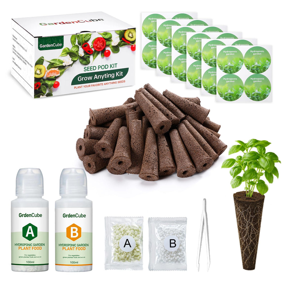 GARDENCUBE front packaging showing full 52pcs kit and contents for fast setup