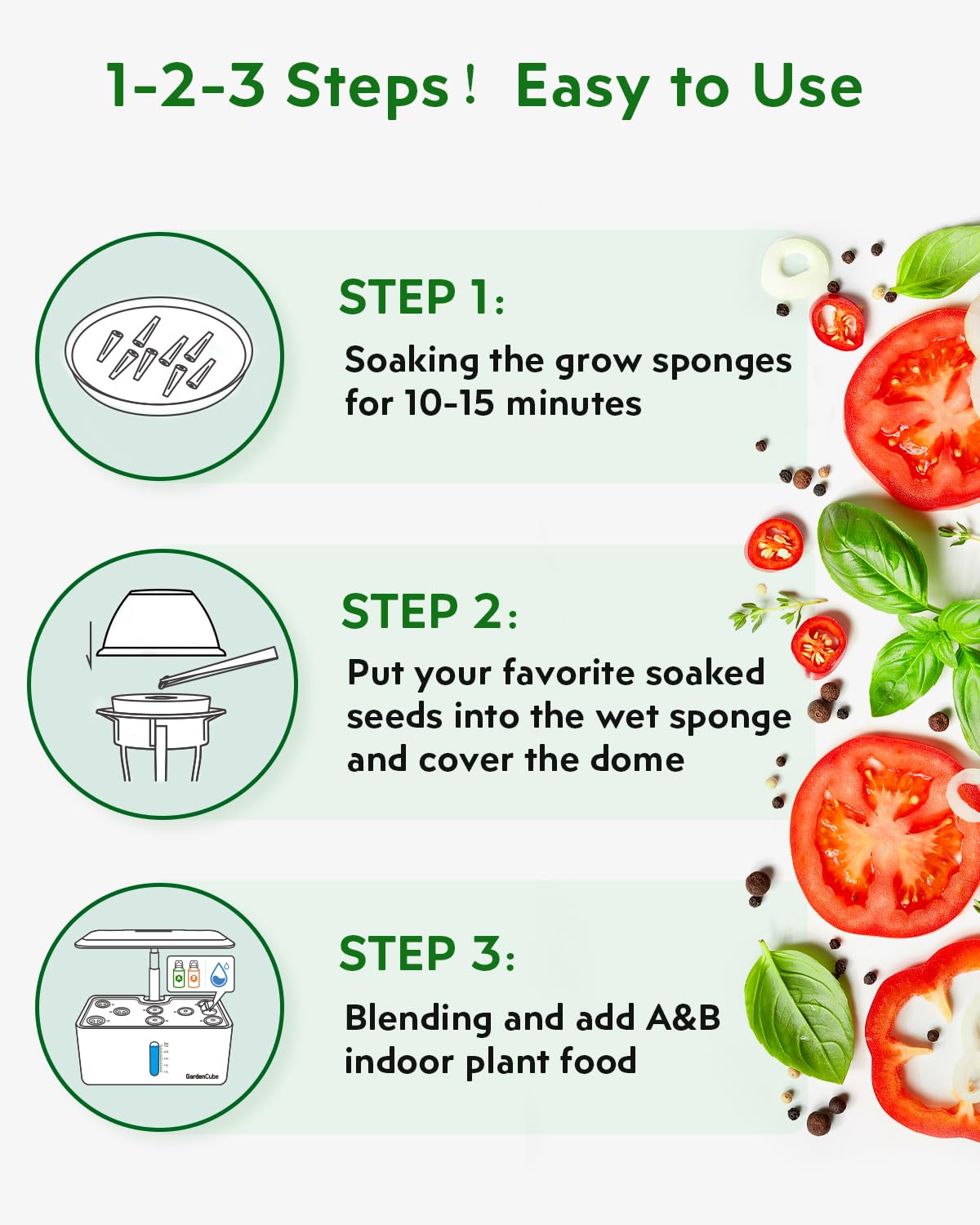 GARDENCUBE kit installed in AeroGarden-style unit to show effortless planting