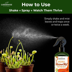 GARDENWISE being applied to a Venus flytrap promoting trap development