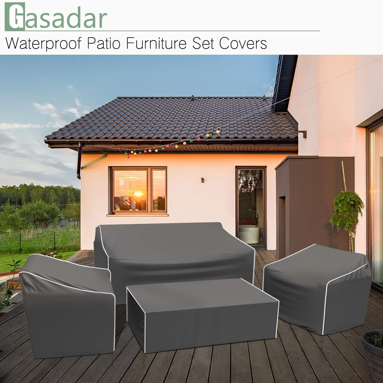 Gasadar folded covers in storage bag for compact storage