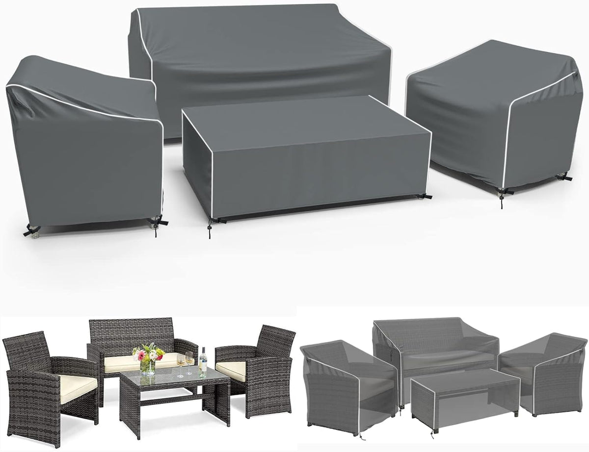 Gasadar front view of full covered patio set showing protection