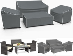 Gasadar front view of full covered patio set showing protection