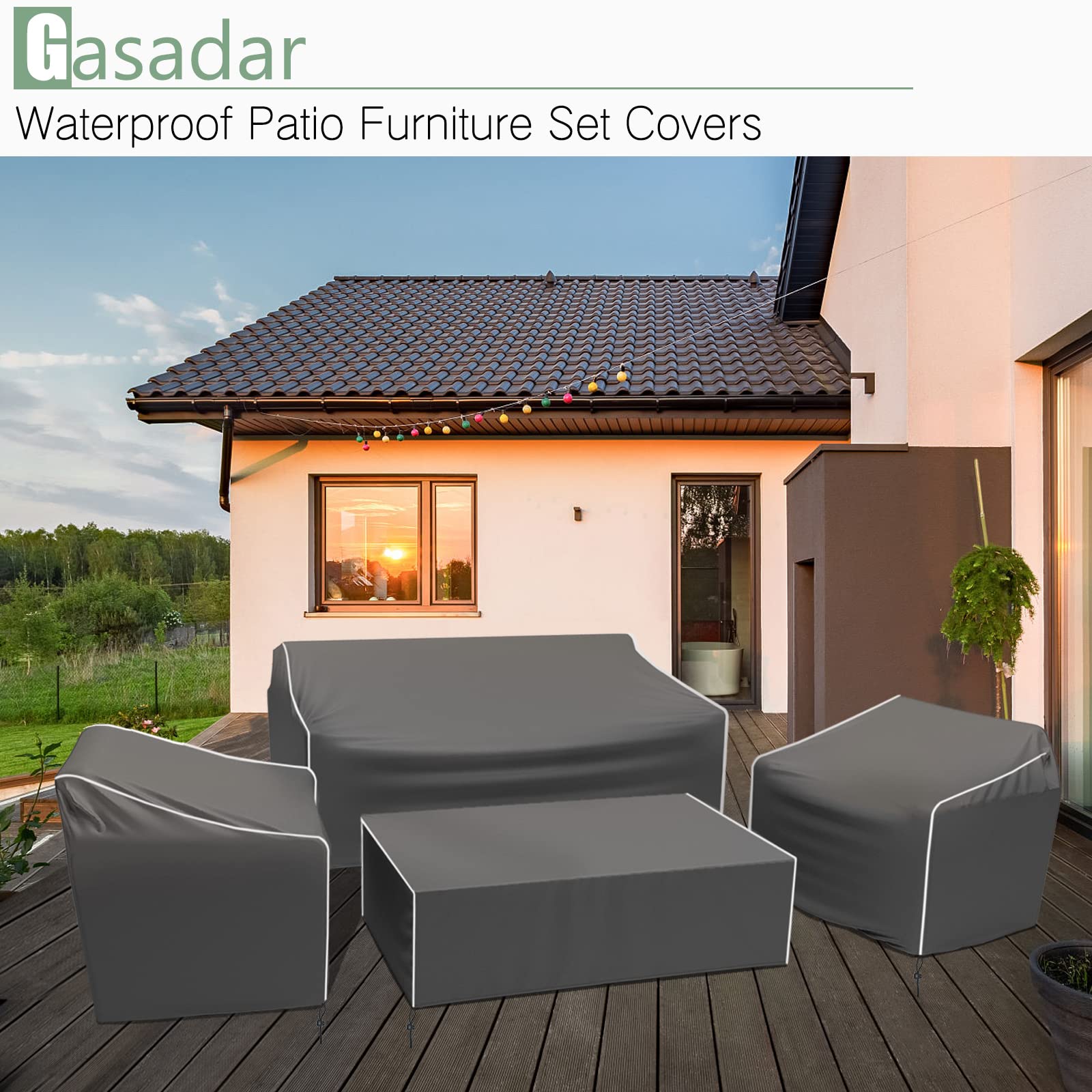 Gasadar folded covers in drawstring bag for compact storage convenience