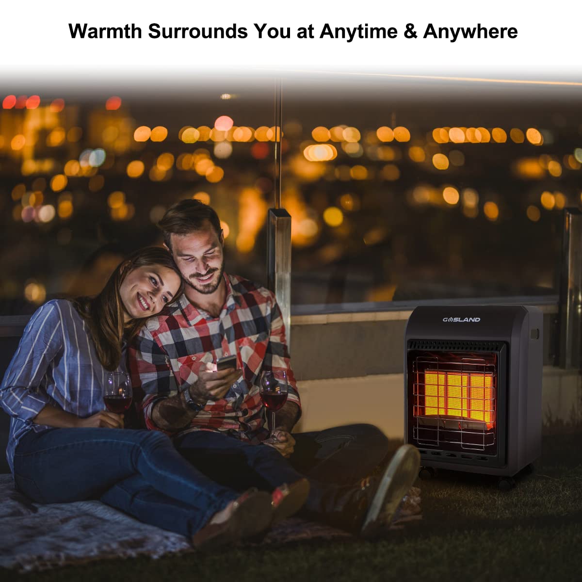 GASLAND portable heater carried by handle for one-person transport convenience