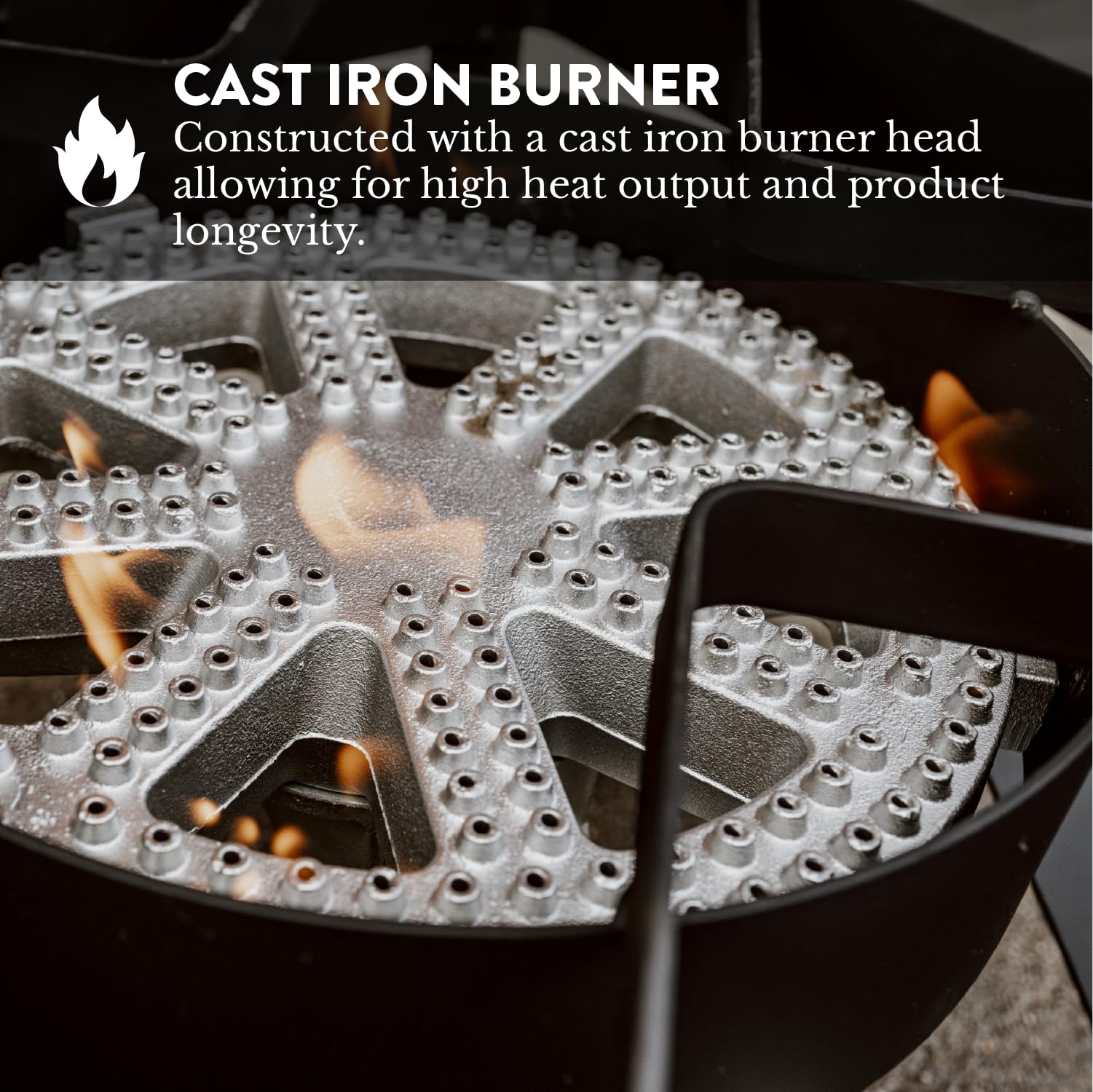 Gas One burner in use frying a turkey showing high heat capability and fast cooking