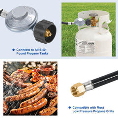 GasSaf regulator installed on grill side connection for easy replacement benefit