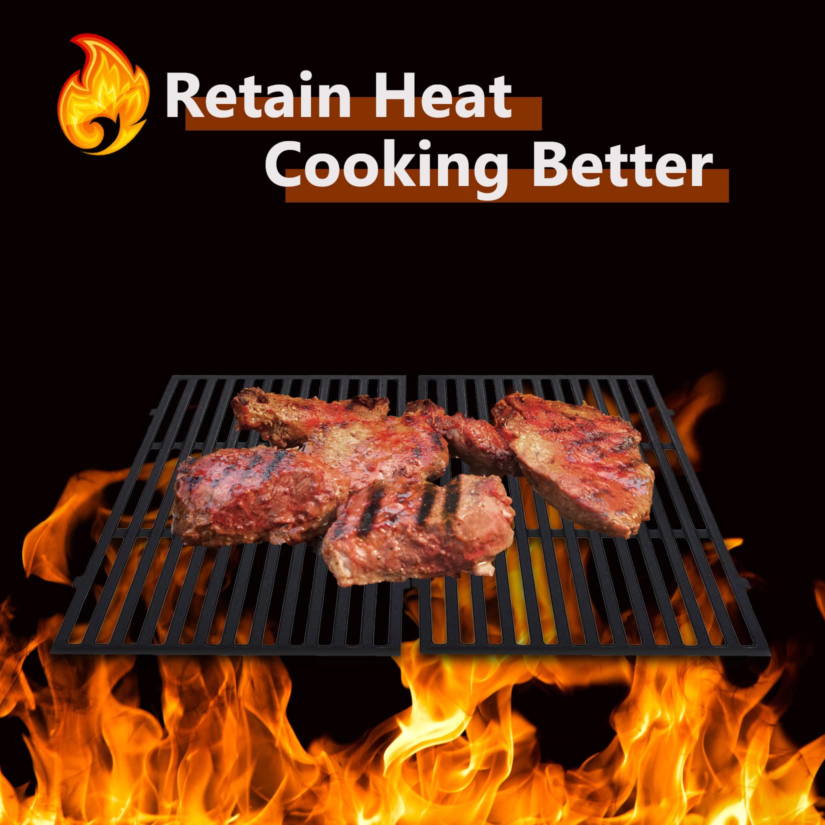 GasSaf seasoned cast iron surface detail illustrating non-stick benefit and durability